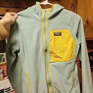 L.L. Bean Kids' Mint and Yellow Fleece Hoodie